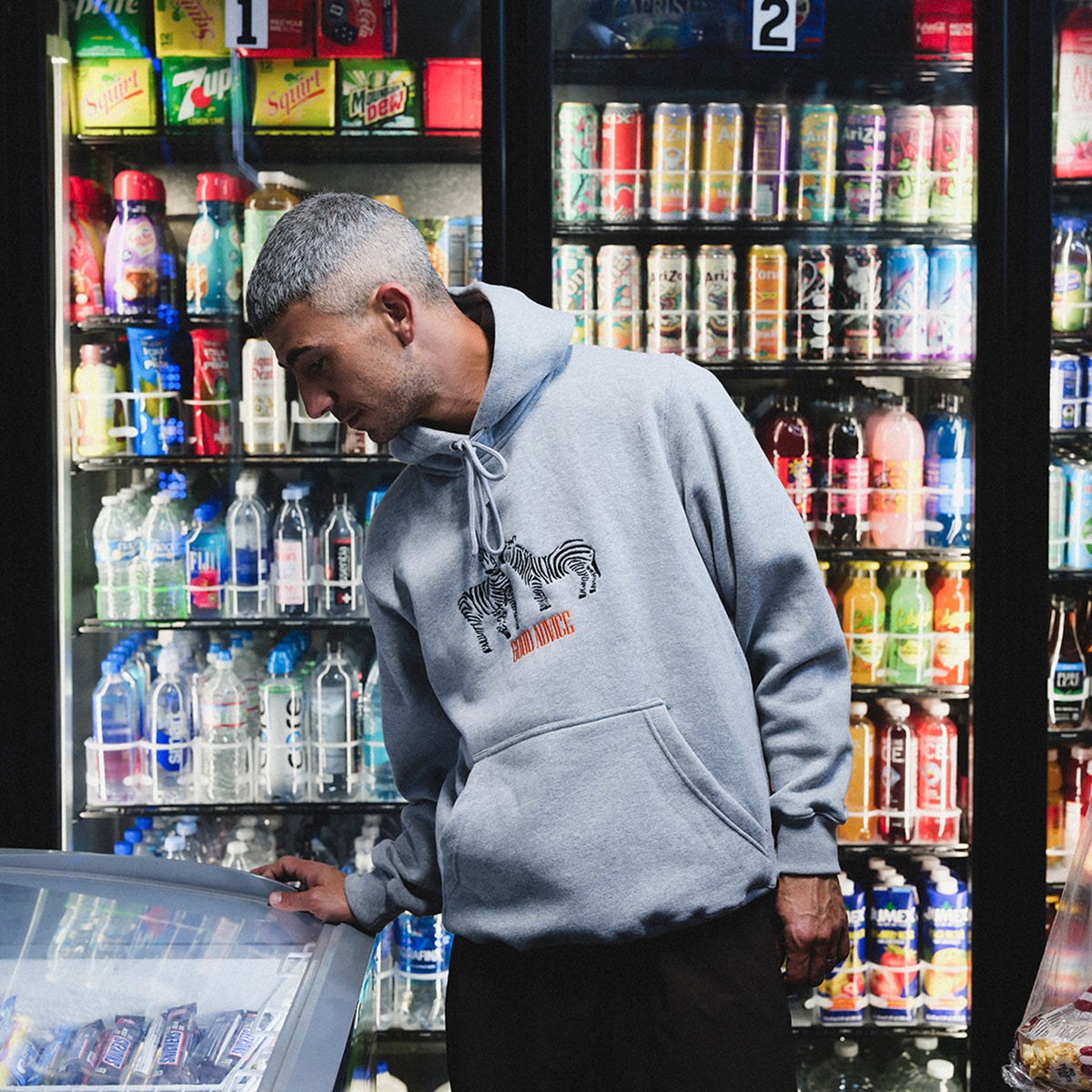 Good Advice Zebra Hoodie - Sports Grey